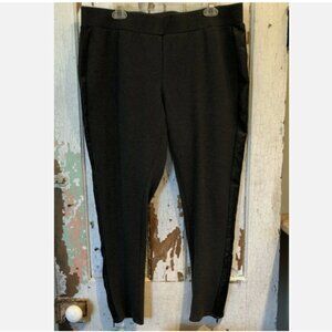 LANE BRYANT PLUS Sz 18 Women's Pants Leggings Gray Faux Leather Ankle Zipper